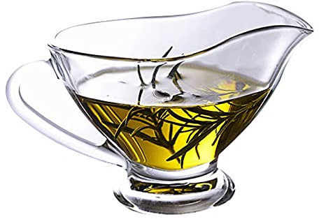 OLSKFUH Gravy Boat 65ml Glass Sauce Boat with Easy Grip Handle, Gravy Sauce Boat Can Be Used for Salad Dressing, Black Pepper Sauce, Broth Creamer Gravy Sauce Boat Teapot,