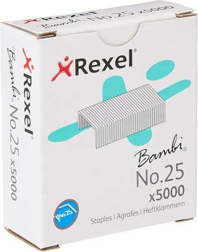 Rexel 503697 25 Heftklammern 4 mm 5000 Stück (Packung mit 5)