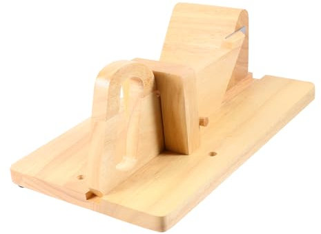 VINTORKY Sausage Cutter Stainless Steel Household Sausage Dicer with Wooden Handle for Fruit and Dried Meat Slicing in Kitchen Outdoor Use
