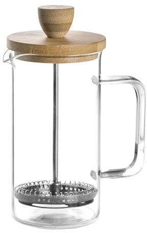 Levitantes Cafetière française à piston pour 3 tasses, avec manche en bambou, idéale pour préparer du café et profiter de son goût.