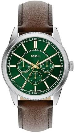 Fossil Pearson - Orologio multifunzione da uomo, in pelle, colore: Marrone (Modello: FS6137)