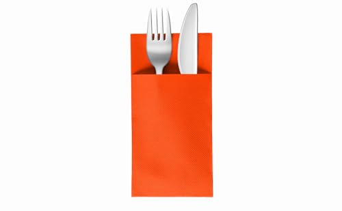 VelaHub Soft Point 50 Besteckservietten, Hochwertige, Einwegserviette, 39x38 cm, Orange