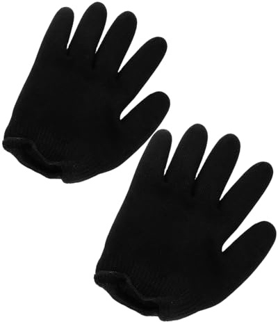 OSOLADY Guanti Idratanti in Gel Neri per Trattamento Mani, Esfoliazione Pelle Morta e Cura Mani Morbide, Riutilizzabili per Uso Domestico e Viaggio, Set