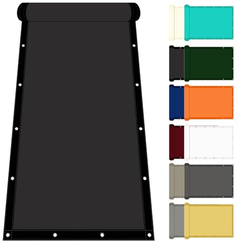 Vela Ombreggiante Impermeabile 135 x 480 cm Anti Raggi UV Telo Ombreggiante Tessuto HDPE per Esterno/Giardino/Terrazzo/Balcone, Nero