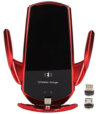 Keenso Wireless Car Charger 15W Smart Sensor Magnetic Air Vent Mount Holder Fast Charging Stand for Cell Phone Drivers (Red)