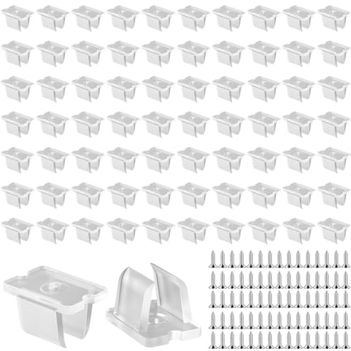 80 clips de tira de luz, clips de tira de luz LED con 80 tornillos, soporte de clips de montaje de tira LED impermeable, soportes de montaje de luz de cuerda de neón, soportes de montaje de luz de