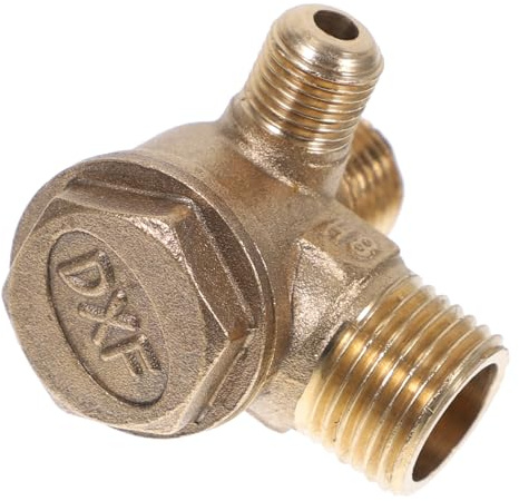 Homoyoyo Copper Air Compressor Check Valve Brass Non-Return Air Pressure Valve for Pneumatic Tools Replacement Accessory Compatible with Small -Free Compressors