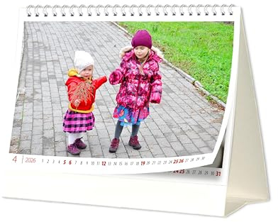 KALVOS Italienischer Personalisierter Fotokalender 2026, Tischkalender A4, Jahreskalender Zum Selbstgestalten, Monatskalender, Das Perfekte Geschenk, Bastelkalender, Kalender 2026 (30x21cm)