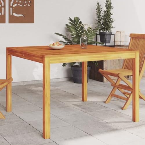 IBUQDDV Garten-Esstisch aus Massivholz Akazie 110x110x75 cm für Terrasse und Innenhof mit robuster Tischplatte, rustikaler Charme, langlebig und pflegeleicht, wetterfester Outdoor