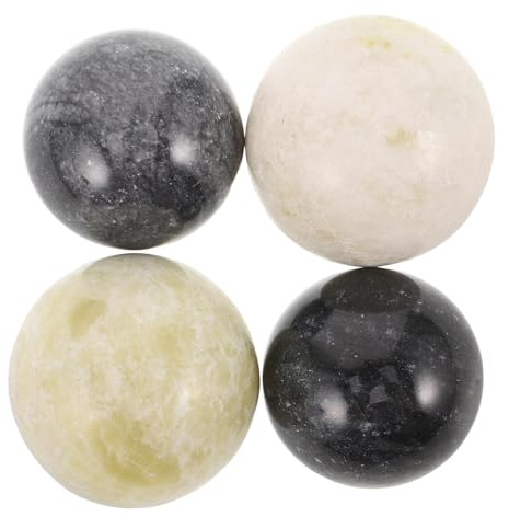 Alipis 4PCS Decorative Orbs for Bowls, Marble Look Stone Ball Decor, Black White Vase Filler Spheres for Dining Table Centerpiece, Small Decorative Balls for Home Office Decor, 3.5cm