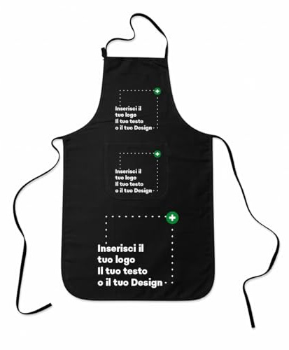 WORLD SELL Grembiule da Cucina Personalizzato – Con Foto e Testo – Tasca Centrale 24x20 cm – Idea Regalo Originale – Uomo Donna – Made in Italy