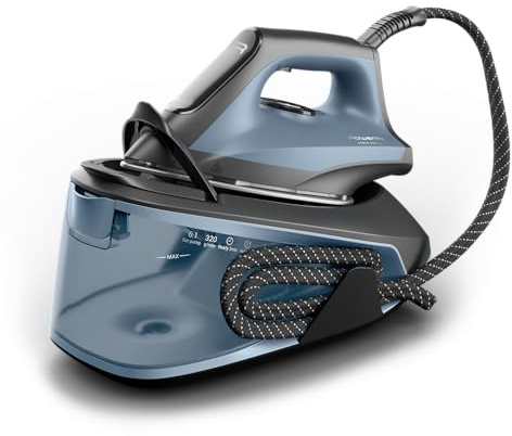 Rowenta Force Pro 300, Ferro da Stiro con Generatore di Vapore 320 g/min, Alta Pressione 6.1 Bar, -25% di Consumo Energetico in Modalità Eco, Funzione Verticale, 2400W, VR5431, Color Acqua