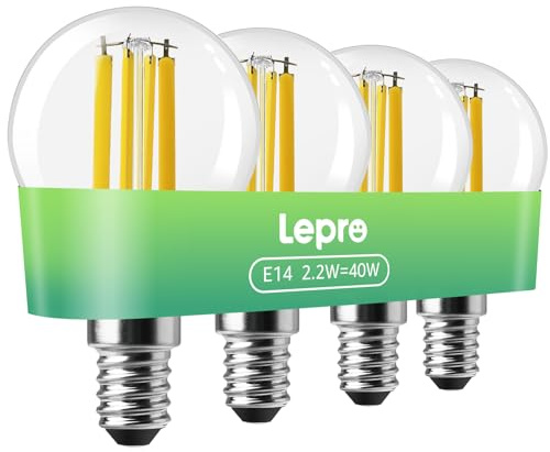 Lepro Energieklasse A E14 LED warmweiss, 2.2W P45 470 Lumen 2700K, 2 Stück | Nicht Dimmbar E14 Warmweiß LED Glühbirne, kein Blinken und kein Blendlicht, 300° Abstrahlwinkel, entspricht 40W Glühlampe