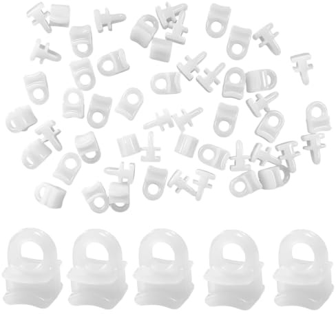 50PCS Curtain Track Gliders, Caravan Curtain Hooks, 17×11mm White Plastic Rail Gliders for Daily Use, Replacement Sliders for Home Carava RV Track System