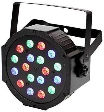 Luci Da Palco,Faro RGB Strobo Dj Faretto Par Led 18W 18LED Luci Dj luci Discoteca Faretti Led Palco Effetti Luce Sensore Sonoro Mic DMX Control Per Festa, Compleanno, Matrimonio,Discoteca, Bar, KTV