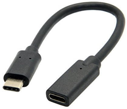 USB-C Verlängerungskabel, 20 cm, Typ C Stecker auf Buchse, USB 3.1 Verlängerung, kurzes Kabel für Nintendo Switch, MacBook und mehr, Schwarz (180 Degree)