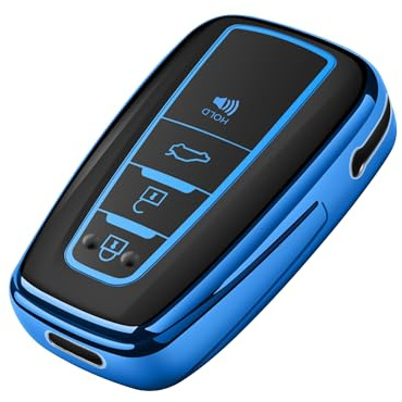 Tukellen for Toyota Key Fob Cover,Special Soft TPU Key Case Cover Protector Compatible with 2019-2025 Rav4 2018-2024 Camry 4Runner 2020-2022 Highlander Corolla Prius Avalon C-HR GT86-Blue