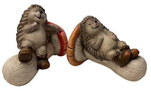 khevga Decorazione autunnale riccio con fungo, set da 2 pezzi