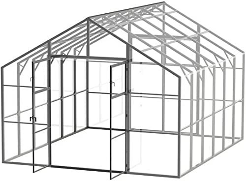 Serra Tudor 3,5 x 8 m con Struttura in Acciaio da Giardino, Serra per Piante 28 m² con Policarbonato da 4 mm, Vari Modelli e Dimensioni