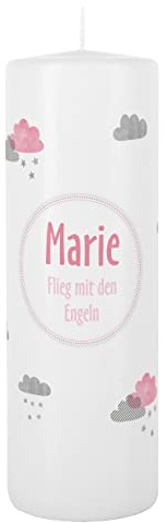 private grief Trauerlicht als Andenken an Sternenkind mit Namen und Ihrem ganz persönlichem Text Rosa Wolken