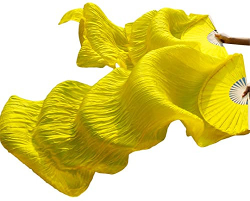Stage Performance Bauchtanz-Fans aus 100 % echter Kunstseide, abgestufte Farbe, Tanzzubehör, Bauchtanz, 180 x 9 cm, Seidenschleier, Fans, Figure-1 210 Seidenimitat
