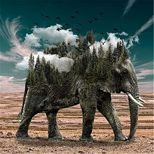 YINGXIN88 Puzzles für Erwachsene 2000 Teile - Elefant - 2000 Teile Puzzles für Erwachsene und Kinder Lernspiele Heimdekoration Buntes Puzzle-70x100cm