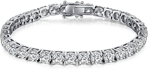 Jiahanzb Bracelet de tennis argent pour femmes Bracelet de tennis en argent sterling Bracelets en zircon cubique et diamant