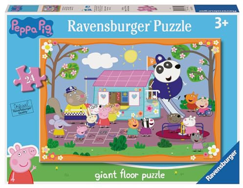 Ravensburger Kinderpuzzle 03141 - Peppa Pigs Clubhouse - Bodenpuzzle mit 24 großen Puzzleteilen, für Peppa Wutz-Fans ab 3 Jahren