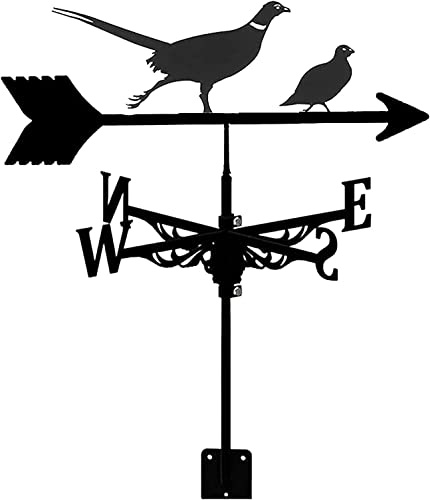 Weather Vane Stainless Steel Weathervane for Garden Creative Pheasant Partridge Wind Vane Garden Stake Wind Direction Indicator for Yard Cupolas Farm Sheds