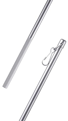 Schleuderstab 100 cm aus Aluminium – Gardinenstab für Gardinen & Vorhänge | Silber, Ø9 mm, stabil, leicht & langlebig, öffnet Gardinen ohne Stoffkontakt, Griff mit Riffelung, passend für viele Systeme