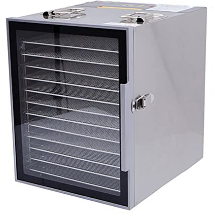 Déshydrateur Alimentaire avec Plateaux en Acier Inoxydable, séchoir Alimentaire, température numérique réglable de 30 à 90 ℃ et minuterie de 24 Heures, pour Fruits, légumes, Viande, Champignons, Her