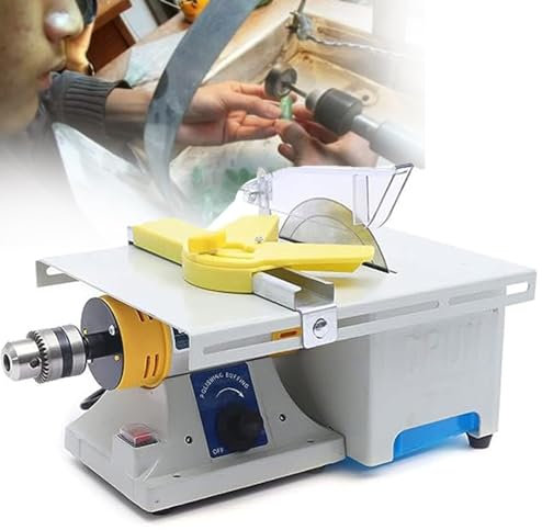 Mini Table Saw, Precision Electric Multi-Function Table Saw, Gem Jade Tabletop Saw Machine, DIY Woodworking Handmade Tool,for DIY Engraving, Cutting, Polishing, Milling, Grinding, and Drilling,220V