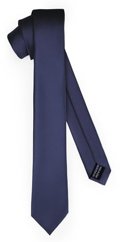 Ladeheid Klassische Herren Krawatte, matt, Perfekt für Büro & Festlichkeiten, Vielfältige Farben - Ideal für Geschäftsmeetings, Hochzeiten TMM-5 (150cm x 5cm, Dunkelblau)