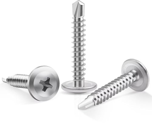100 Stück M4.2 x 38 mm Selbstschneidende Schrauben Metall, Leryati Hochfeste 410 Edelstahl Selbstschneidend Blechschrauben, Phillips Kopf Selbst Bohrschrauben Selbstbohrende Senkkopf Schrauben | 410 Edelstahl Selbstschneidend Metallschrauben Selbstbohrende Senkkopf Schrauben für Blech, Holz, Kunststoffe