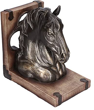 JTLB Pferdekopf-Skulptur, Multifunktionale Pferdekopf-Skulptur, Harz-Pferde-Buchstützen Zuhause, Büro, Wohnzimmer (BS20900 Bronzepferd (einzeln))
