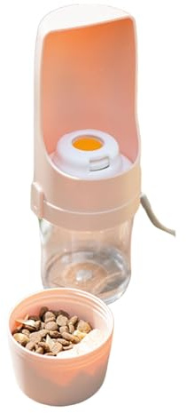 Botellas de agua para perros para caminar, botella de agua para perros a prueba de fugas con contenedor de alimentos, comedero para beber, botella de agua para perros, dispensador de agua de viaje con