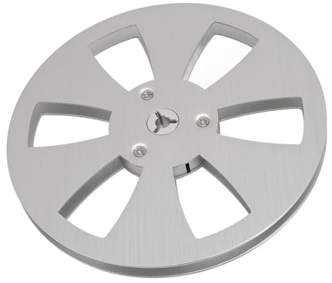 Carrete de Cinta Vacío de 1/4 de 7 Pulgadas, Carrete de Recogida de Grabación de Aleación de Aluminio de 6 Orificios con Tornillos, Reemplazo de Cubo Pequeño de Carrete a Carrete