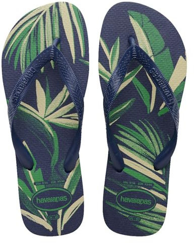 Havaianas - Aloha, Infradito Da Uomo Comode, Resistenti Ed Estive, Suola Stampata A Foglie, Suola Antiscivolo