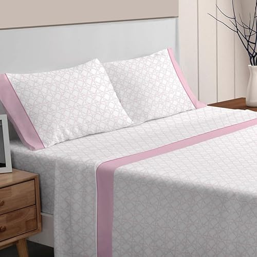 Rufino Díaz Juego Sábanas Franela Invierno Paula (Rosa - 150 cm) - Taco Extra Suave para Adultos e Infantil - Sensación acogedora y de Confort
