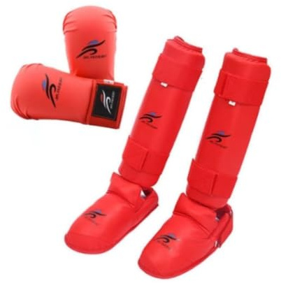 F Fityle Karate-Sparring-Ausrüstungsset, Boxhandschuhe, Schienbeinschoner, Schlagpratzen, Training, Boxsackhandschuhe für Grappling, Sanda, Übungen, MMA