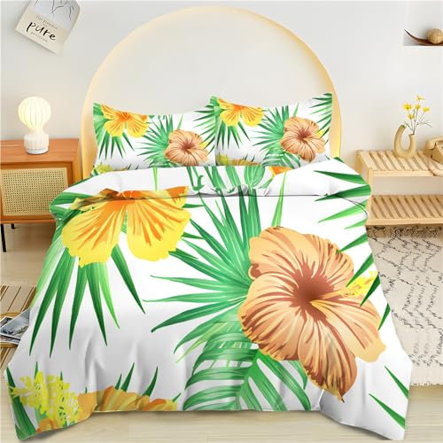 Qiwagu Bettwäsche 200x200 cm Anlage Bettbezug-Set Mikrofaser Bettbezüge Weicher Bettbezug 200 x 200 mit Reißverschluss und 2 Kissenbezug 80x80cm