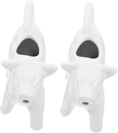 PRETYZOOM Pot à Lait En Céramique 40 Ml Blanc Forme Vache Lot De 2 Multifonction Petit Pichet à Café Et Sauce Pour Bar La Cuisine Restaurant
