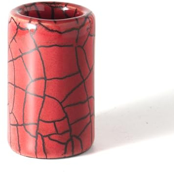 Scarlet Short – Handmade Ceramic Guitar Slide – Warm Tone, Smooth Feel – Artisan Finish – Made in Small Batches – Scarlet Red (Short)