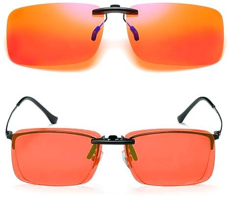 MxyVrix Lunettes à Clip Anti-Lumière Bleue, Clip Anti Lumière Bleue Haute Protection pour Jeux Vidéo et eSports, Protège vos Yeux de la Lumière Bleue, Compatible avec Toutes Lunettes