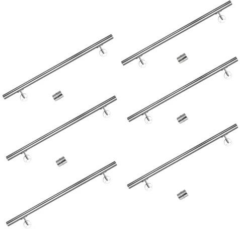 CAVATINY Edelstahl Handlauf Geländer für Treppen Brüstung Balkon - Wandhandlauf Wandhalterung - Innen und Außen Handlauf Geländer Treppengeländer Edelstahl (600CM)