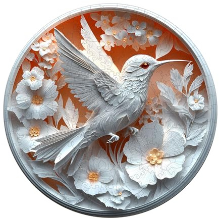 KaayeeWood Puzzles en Bois pour Adultes,300 PCS 3D Effets Visuels Papier Hummingbird,Forme Unique Wooden Puzzle Animaux Bois avec Cadeaux d'anniversaire pour Adultes