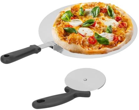 Pizza Peel, Pizza Spatula Cake Lifter Pizza Wheel Stainless Steel Pizza Peel Pizza Paddle Spatula with Folding Handle Pizza Tool