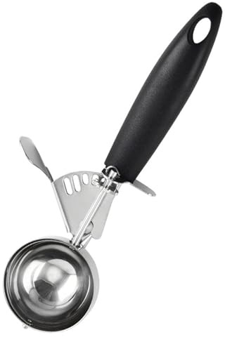 Cookie Scoop - Cuchara para helado de acero inoxidable con gatillo para patatas con gatillo, cuchara para helado de acero inoxidable, con mango cómodo para galletas, sorbetes, frutas