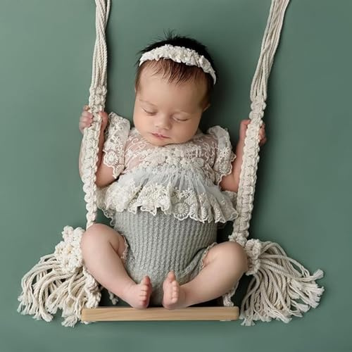 Xanewza Altalena neonato Fotografia Puntelli Altalena Prop Legno Bambino Foto Puntelli Piccoli In Legno Altalena Bambino Servizio Fotografico Accessori di Scena per Studio Accessori