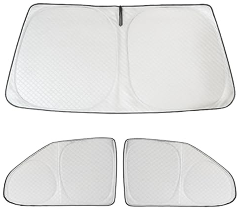 T5 T6 Sonnenschutz, Thermomatten VW T5 T6, 3PCS, Premium Aluminium Film Vliesstoff UV geschützt, Upgraded VW Windschutzscheibe Sunshade